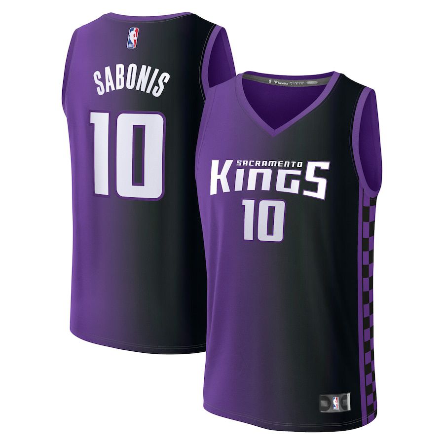 Men Sacramento Kings #10 Domantas Sabonis Fanatics Branded Purple Statement Edition 2023-24 Fast Break Replica NBA Jersey->sacramento kings->NBA Jersey